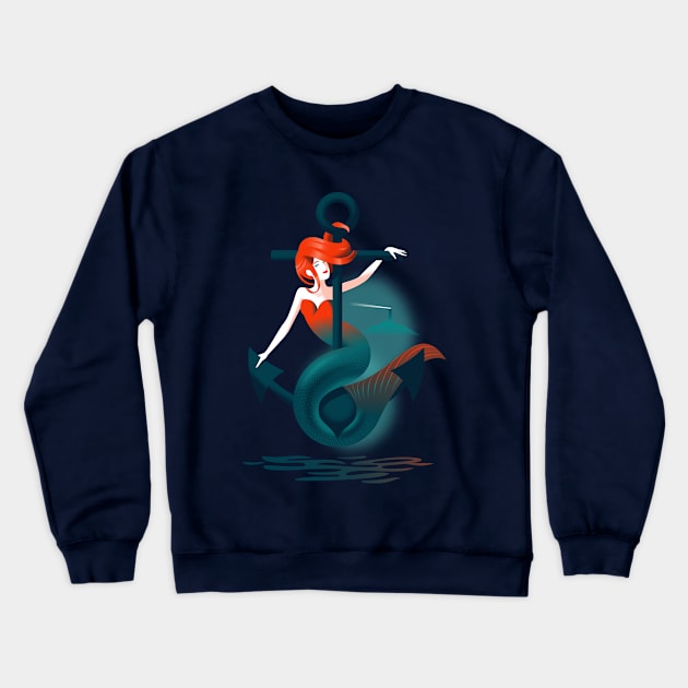 Mermaid Crewneck Sweatshirt by Ricard Jorge illustration